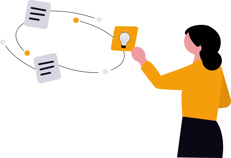 woman presenting working ideas